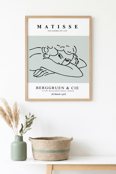 huhuli Tablou cu model minimalist, cu ramă din lemn natural - Pastel |   huhu...