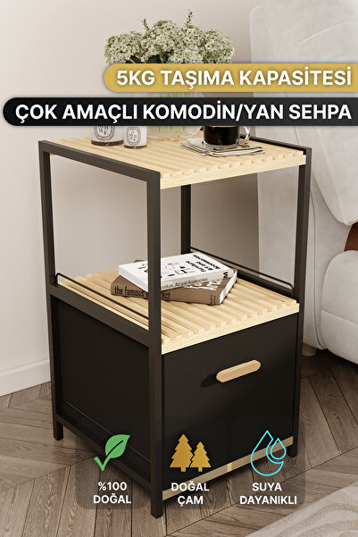 Bino 2 Katlı Tek Çekmeceli Çok Amaçlı Organizer Komodin Şifonyer Geniş Depola...