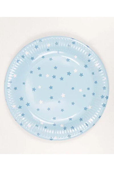 Cigit 8-Piece Cardboard Plate Set with Blue Stars