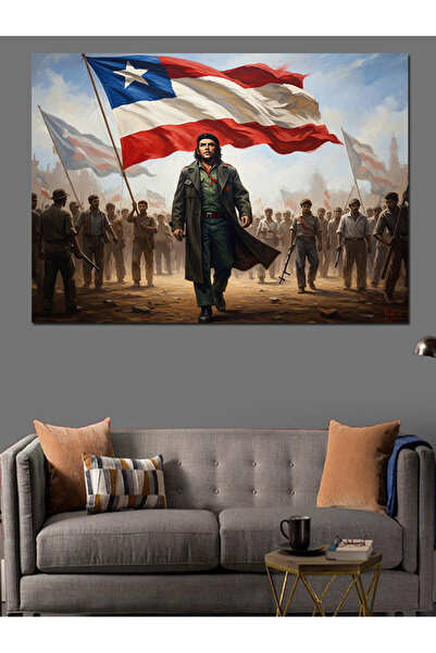 Artmeg Flag-Waving Decisive Revolutionary Leader Decorative Canvas - Mdf Wood...