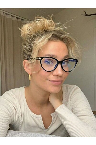 funeyes Ena Cat Eye Black Glasses with t Accessories and Blue Light Protection