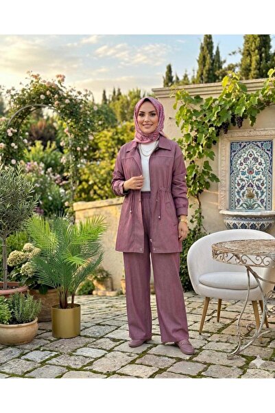 YEDİLALE Tensel Kot Belden Büzgülü Jacket Pants Double Set [Only the Jacket a...