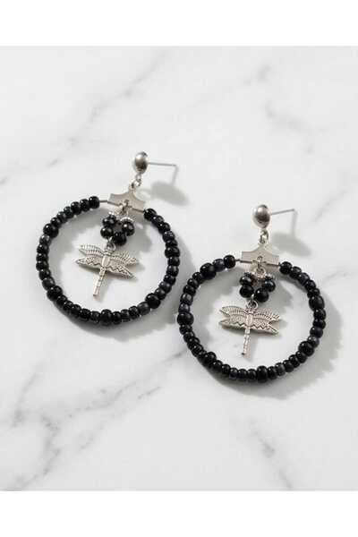 Dodemert Home Butterfly Design Beaded Hoop Earrings