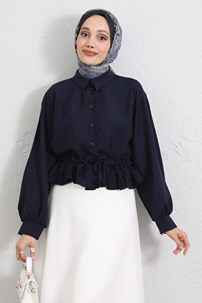 Salih Çelebi Belden Tunnel Lace-Up Shirt Y0117 - Dark Blue