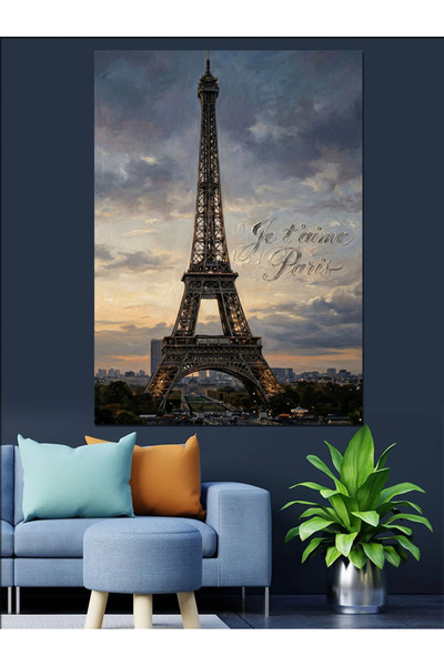 Artmeg Peisajul Turnului Eiffel la lumina nopții - Pânză decorativă - Tablou ...