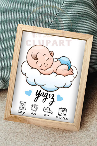 clupartodatasarimi İlk Saçım Temalı Ahşap Bebek Anı Çerçevesi
