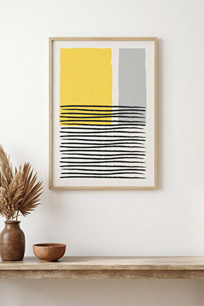 huhuli Πίνακας με αφηρημένα σχέδια με φυσικό ξύλινο πλαίσιο - Ζωντανοί τόνοι ...