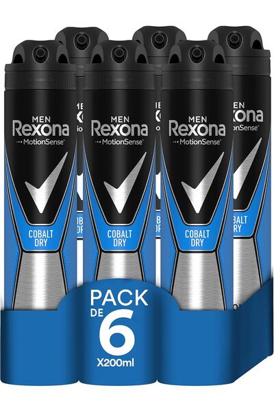 Rexona مزيل عرق جاف من كوبالت، 6 × 200 مل، حماية لمدة 48 ساعة، تقنية موشن سين...