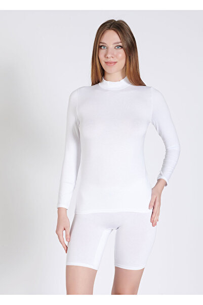 Lüks Belinay 0926 Modal-Cotton Long Sleeve Turtleneck Women's Bodysuit
