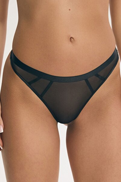 ESOTIQ Women's Thong Panties Elegant Briefs with Mesh Details & Bold Hems Sen...