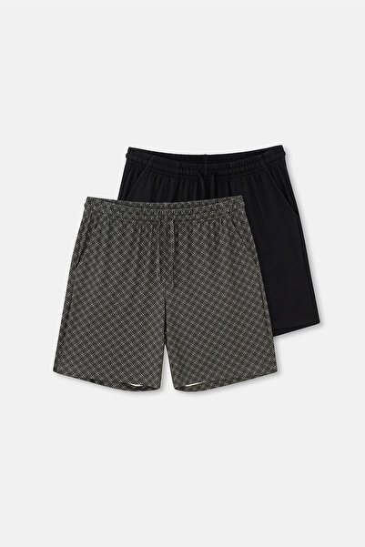 Dagi Anthracite-Black Double Knitted Shorts