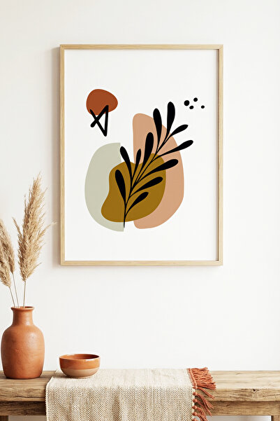 huhuli Τραπέζι με μίνιμαλ σχέδιο φύλλων με φυσικό ξύλινο πλαίσιο - Ζωντανοί τ...