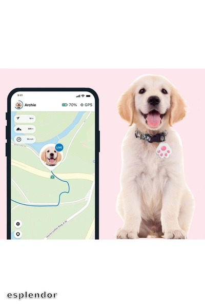 esplendor جهاز تتبع الحيوانات الأليفة مع تطبيق للهاتف المحمول