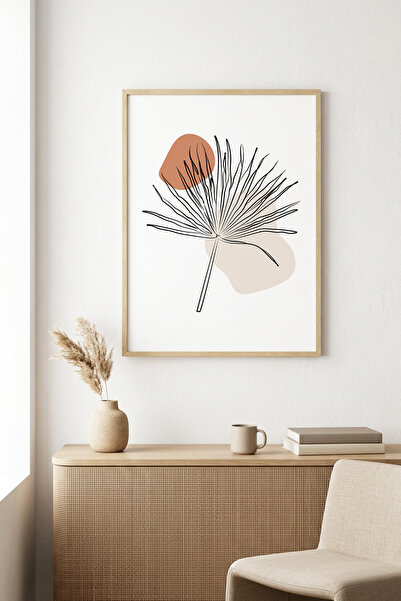 huhuli Τραπέζι με μίνιμαλ σχέδιο φύλλων με φυσικό ξύλινο πλαίσιο - Ζωντανοί τ...