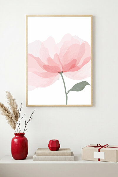 huhuli Tablou cu model floral înrămat în lemn natural - Tonuri pastelate |   ...