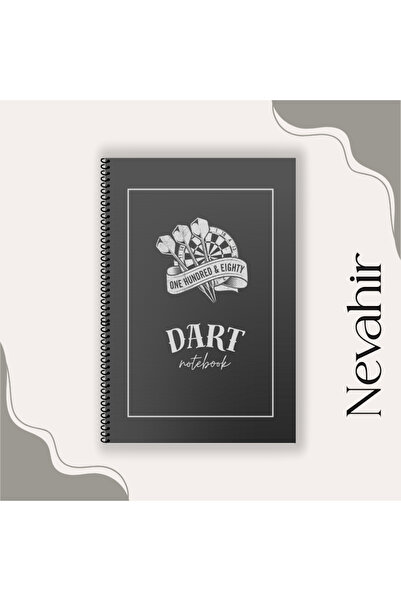 Nevahir Dart Antrenman Defteri A5 100 gr Kalın Kağıt Helezon Dart Notebook Takip
