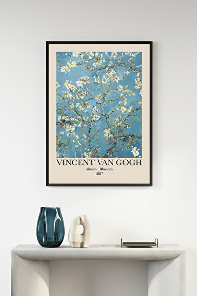 huhuli Επιτραπέζια ζωγραφιά με φυσικό ξύλινο πλαίσιο και σχέδιο λουλουδιών - ...