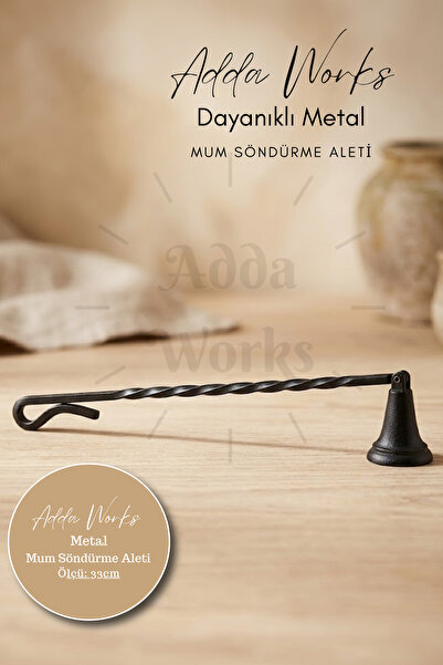 Adda Works Siyah Metal Mum Söndürücü – Duman Önleyici, Şık ve Güvenli Kullanı...