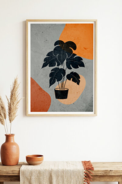 huhuli Τραπέζι με μίνιμαλ σχέδιο φύλλων με φυσικό ξύλινο πλαίσιο - Ζωντανοί τ...