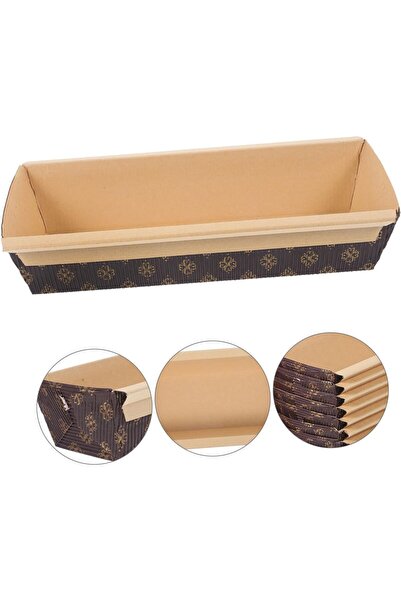 wei inox Set of 5 cake trays, disposable, cardboard, brown, 28.5x10x5 cm