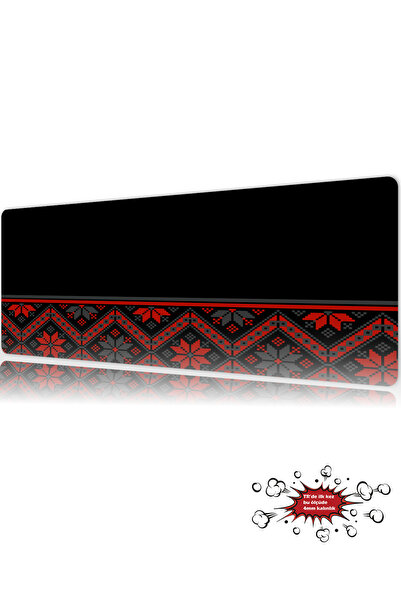 urzuva Crimson Folk Gaming Oyuncu XL Mouse Pad Mousepad 90X40 cm 3Mm Dikişli ...
