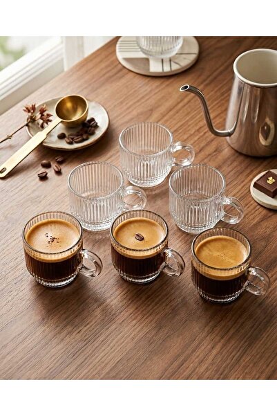Veyla Style 6'lı Cam Espresso Fincan Seti