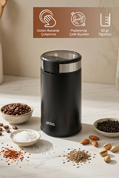 Sinbo SCM-9044 Kahve ve Baharat Öğütücü Elektrikli Öğütücü Paslanmaz Çelik Bı...