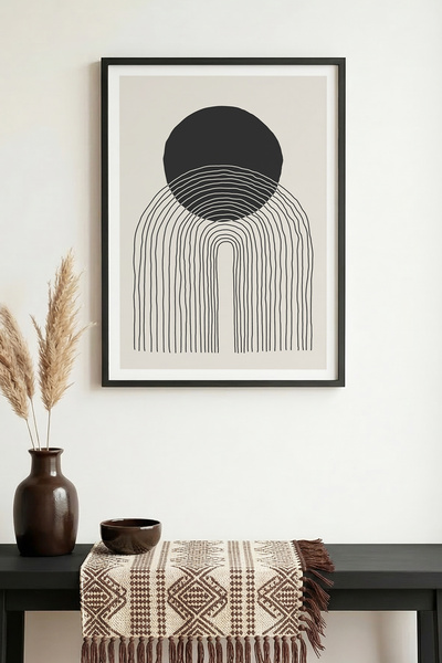 huhuli Επιτραπέζια ζωγραφιά με μινιμαλιστικό σχέδιο με φυσικό ξύλινο πλαίσιο ...