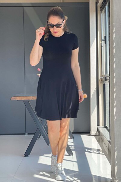 MİSLİNA BUTİK Siyah Mini Triko Elbise