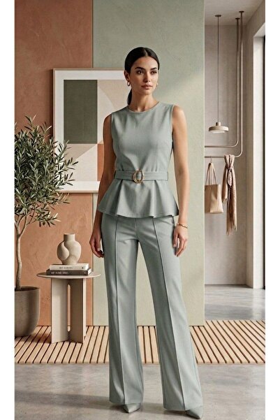 BEYAZTOPTAN Set din denim cu talie accentuată și detalii - Design modern - De...