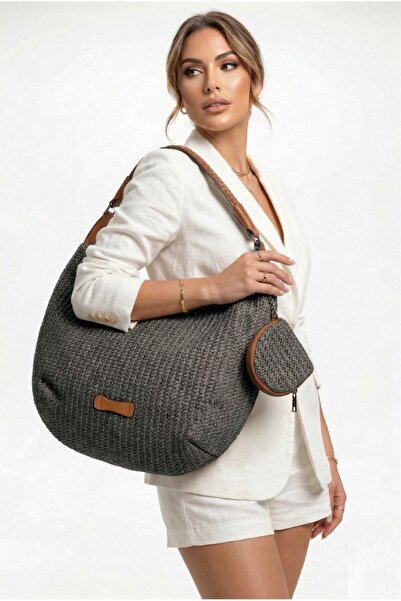 Redoxy Women's Large Internal Volume Straw Design Bohemian Bag - with Detacha...