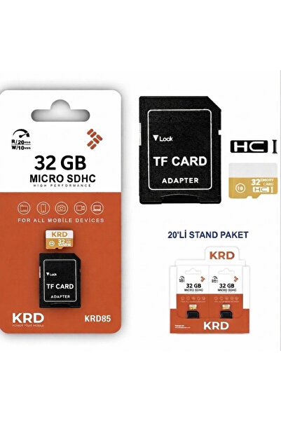 KRD KRD85 32 GB MEMORY MİCRO SD KART+ DÖNÜŞTÜRÜCÜ ADAPTÖR /20