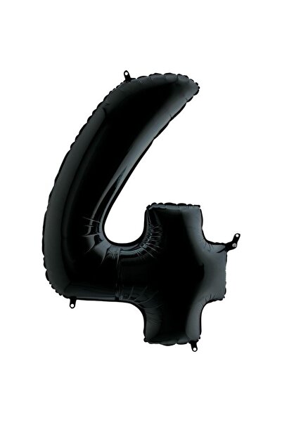 İrem Parti Dükkanı 40 Inch 100 Cm Black Foil Number Balloon 4