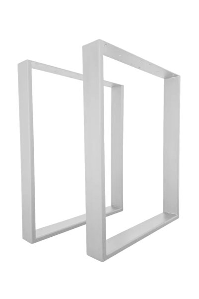 buz Metal Table Legs Set, 2 Pieces, Dining Furniture, 60 x 8 x 73 cm WHITE