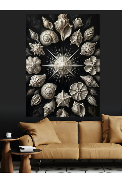 Artmeg Pânză decorativă cu mandala geometrică din scoici marine - Tablou din ...