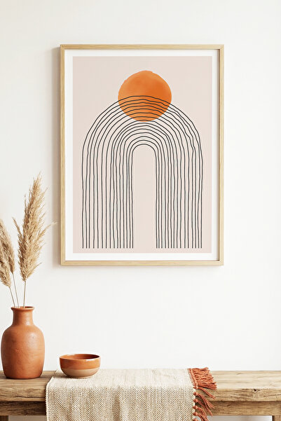 huhuli Tablou abstract cu ramă din lemn natural I Huhu1540