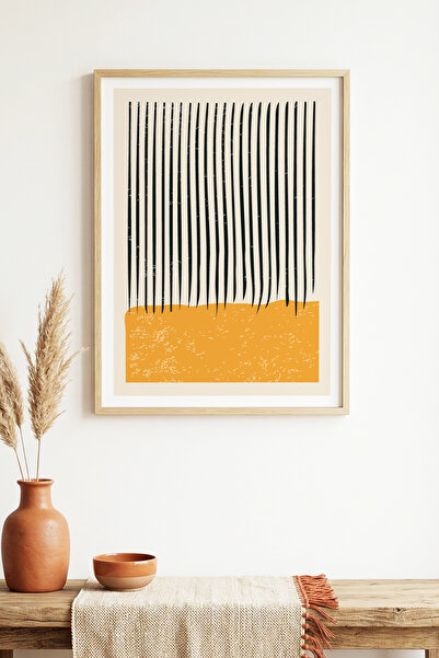 huhuli Τραπέζι με φυσικό ξύλινο πλαίσιο και ελάχιστες γραμμές - Πορτοκαλί |  ...