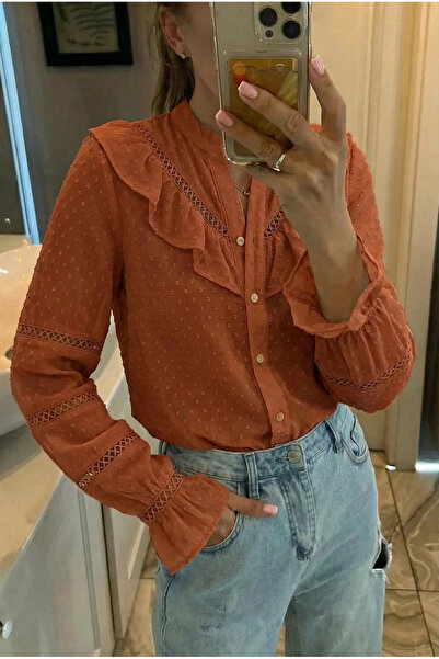 FEMELLE Ruffle Detailed Chiffon Shirt