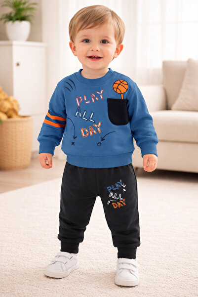 Nazar . Play All Day Printed Interlock Combed Cotton Baby Boy Set of 2
