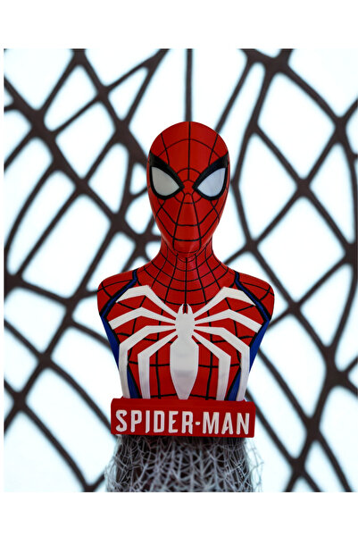3DcraftTr Spider - man Örümcek Adam Büst Heykel - 15 Cm- 3D Baskı Kendi Renkl...