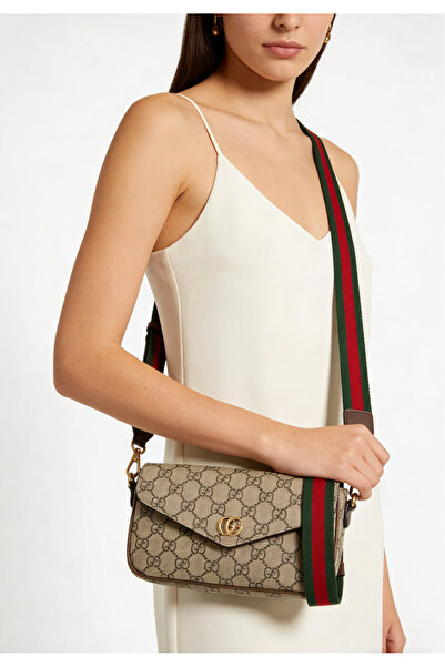 GUCCE حقيبة ظهر صغيرة على شكل ظرف، حقيبة كتف مزدوجة G، حقيبة كروس بودي