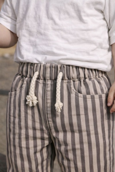 Dadamama Unisex Baby&Child Cotton Raw Denim Pants with Striped Print + Diaper Bag