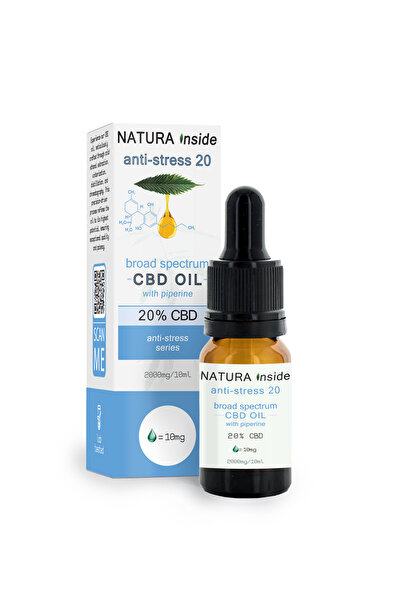 NATURA INSIDE Έλαιο κάνναβης – 20%, με Πιπερίνη, 10ml