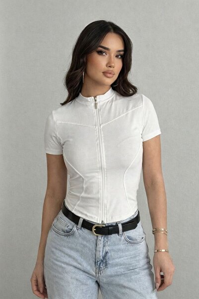 ARK MAĞAZALARI Bluz with Zipper and Trim Detail