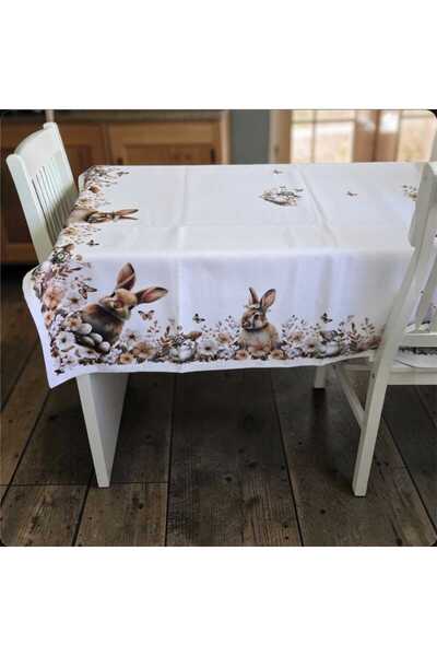 by Alexandra Vacarusi Easter tablecloth, 150*220, 3D pattern with Easter bunn...