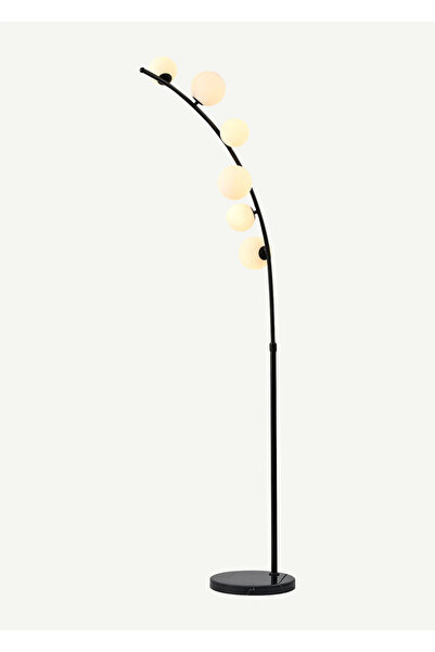 Bella Maison Bono 6 Cam Başlıklı Deve Boynu Lambader Siyah (100x155 cm)