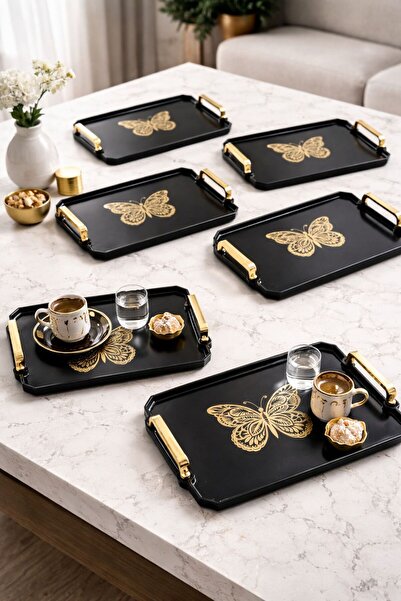 ŞURA MUTFAK 6-Piece Mica Coffee Presentation Tray 26X17Cm