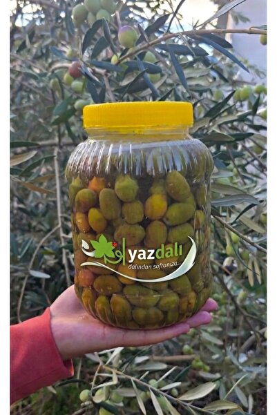 yazdalı Kırma Yeşil Zeytin 2 Litrelik bidonda 1 Kg