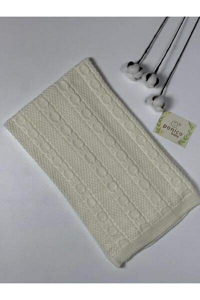 MİNİKAY BABY Ecru Knitwear Blanket