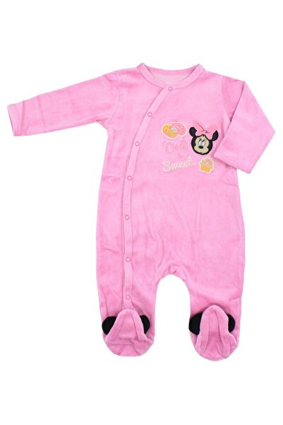 Minnie Mouse Salopetă din velur cu mânecă lungă, drăguță și adorabilă, roz